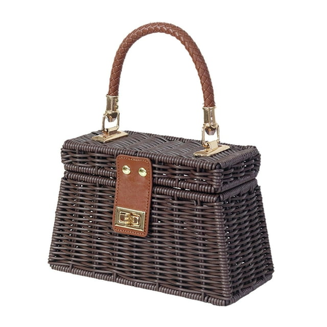 Bolso de mano tejido para mujer, bolso de mano femenino, elegante, estilo vintage, estilo bohemio