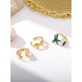 thumbnail image 2 of Ocean Theme Starfish And Shell Open Ring Set In Yellow Gold, 2 of 2