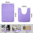 thumbnail image 3 of Unique Bargains 2-Pack Memory Foam Non-slip Washable Bath Toilet Pads Mats Rug Purple 32"x20", 3 of 8