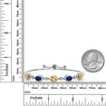 thumbnail image 6 of 925 Sterling Silver Yellow Citrine and Blue Created Sapphire and Moissanite Tennis Bracelet for Women | 4.18 Cttw | Gemstone November Birthstone | Oval Checkerboard 7X5MM | Fully Adjustable 10 inch, 6 of 6