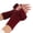 T-451 Wine, variant on Ladies Knitted Half Finger Gloves Yarn Bow Soft Warm Winter