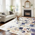 thumbnail image 3 of 5'x7' Area Rugs Purple Spring Floral Washable Area Rugs Non-Slip Indoor Floor Mats Carpet for Living Room Bedroom Dining Room, 3 of 9