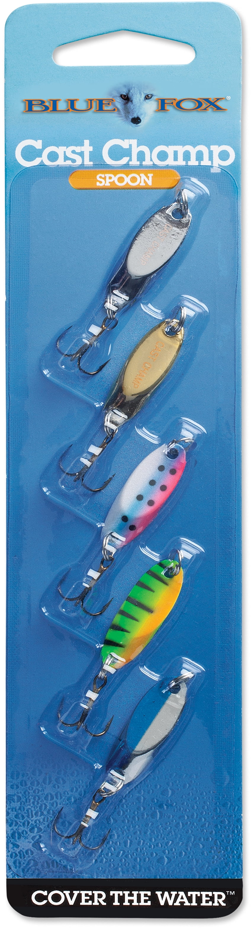 Blue Fox Cast Champ Spoon Fishing Lure Kit 1/8 oz Asst Colors 5 Pc