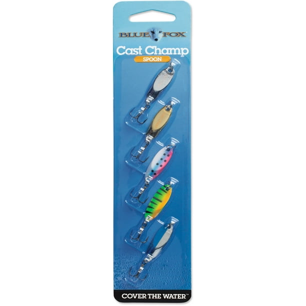 Blue Fox Cast Champ Spoon Fishing Lure Kit 1/8 oz Asst Colors 5 Pc ...