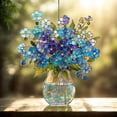 thumbnail image 4 of Forget-Me-Not Stained Glass Suncatcher,Blue Flowers Vase Suncatcher,Floral Stained Glass Window Hanging for Home,Garden,Gifts,7.87 Inch, 4 of 5