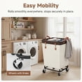 thumbnail image 6 of StorageWorks 160L Laundry Basket with Wheels, Large Rolling Hampers for Clothing Organizer, Dirty Clothes Basket for Hotel, Home, Closet, Dorm, Beige, 6 of 9