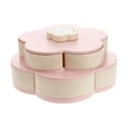 thumbnail image 4 of Worgeous Pink Flower Snack Serving Tray Rotating Candy Box for Storing Snacks and Appetizers in Plastic 10 Compartment Design, 4 of 8
