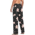thumbnail image 6 of Pink Flowers Ghost Pajama Pants, Men's Lounge Pants Light with Drawstring and Pockets, Christmas New Year Birthday Father's Day Gifts, Medium, 6 of 7