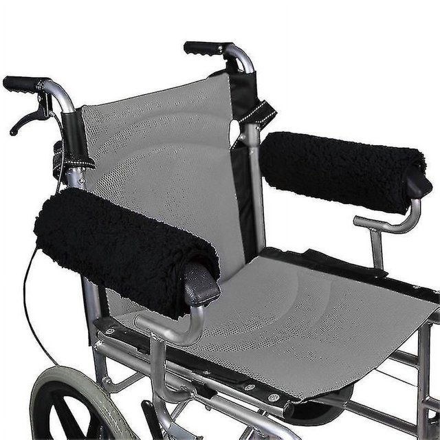 Funda para reposabrazos de silla de ruedas (par) - Cojín de piel de oveja con memoria para silla de oficina y transporte - Accesorios de cojín de soporte suave