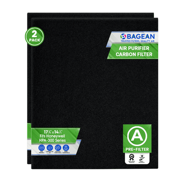 Bagean Activated Carbon Pre Filter A Replacement - Compatible with Honeywell HPA300 Air Purifier Series - Fits Honeywell HPA300 Prefilter A - Air Filters Absorb Odors and Freshen Your Home (2-Pack)