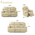 thumbnail image 5 of Lumary 3-Pieces Bonded Leather Sofa Living Room Furniture Set, White, 5 of 6