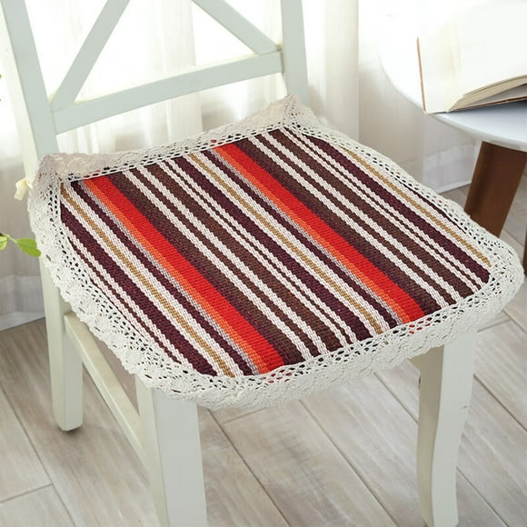 Czzoypi Cotton Linen Fabric Cushion Summer Clearance (A), Cotton Linen Fabric Cushion Summer Cotton Thread Woven Chair Pad Office Computer Seat Dining Chair Cushion