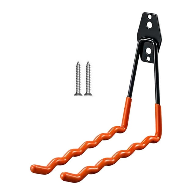 Estante de almacenamiento para raquetas de bádminton de pared con gancho para colgar, fácil instalación, para sala de juegos y jardín de infancia. Naranja