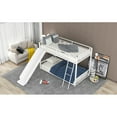 thumbnail image 3 of Tcbosik Metal Bunk Bed With Slide, Twin Over Twin, White, 3 of 9
