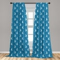 thumbnail image 4 of Ambesonne Ocean Scene Curtains, Sailboats Clouds Gulls, Pair of 28"x63", Pale Blue and Dark Turquoise, 4 of 4