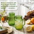 thumbnail image 4 of Green Mason Drinking Jars 6 Pack 16 Oz For Iced Coffee Juice Tea Beer, 4 of 9