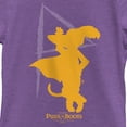 thumbnail image 2 of Girl's Puss in Boots: The Last Wish Yellow Silhouette  Graphic Tee Purple Berry Medium, 2 of 4