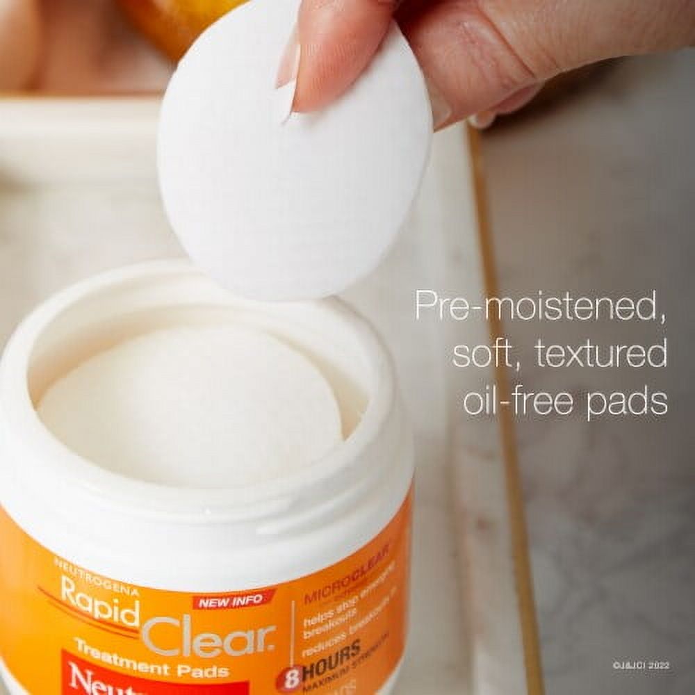 Neutrogena Rapid Clear Maximum Strength Acne Face Pads with 2% Salicylic Acid Acne Medication 60 ct