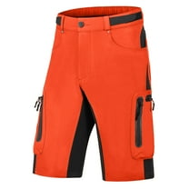 YLSDY Summer Men's Cycling Shorts Mountain Bike Downhill Loose Outdoor Sports Riding Road Bicycle Motorcylce Trousers Orange L