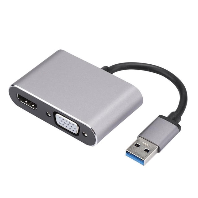 Convertidor De Adaptador Usb 3.0 A Vga + Hdmi Hd 1080P Adaptador De Computadora Para Windows 7/8/8.1/10 Noticed EL007176-00