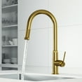 thumbnail image 2 of VIGO Hart Arched Single Handle Pull-Down Spout Kitchen Faucet Matte Brushed Gold, 2 of 13