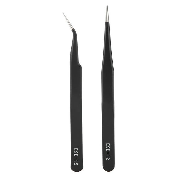 Pinzas de acero inoxidable, pinzas para pestañas postizas de acero inoxidable antioxidantes, herramienta para decoración de uñas, salida de alta intensidad