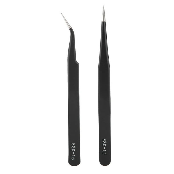 Pinzas de acero inoxidable, pinzas para pestañas postizas de acero inoxidable antioxidantes, herramienta para decoración de uñas, salida de alta intensidad
