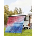 thumbnail image 4 of 4th of July RV Awning Sun Shade Screen 9'X7' Red White and Blue Cloud Mesh Sunscreen Patriotic Star Stripes Awning Shade Screen with Zipper UV Blocker Completed Kits for RV Motorhome Camper, 4 of 7
