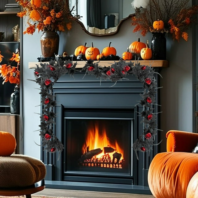 Plastic Imitation Rat Tan, Simulation Rattan Decoration Green Plant Halloween Rattan Festival Simulation Maple Leaf