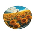 thumbnail image 2 of Round Bar Stool Seat Covers, Clear Sky Sunflower Elastic Round Chair Cover Stool Seat Slipcover Bar Stool Cushions Round Pad for 12-14 inch, 2 of 7