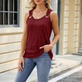thumbnail image 4 of Youmylove Summer Women's Tops Summer Solid Color Round Neck Sleeveless Shirt Metal Button Vest Basic Tight T Shirts, 4 of 9