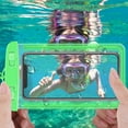 thumbnail image 2 of Leeye Waterproof Phone Pouch IPX8 Dry Bag with Lanyard, Beach Pool Waterproof Case for Phone Keys Cash, Green, 2 of 5