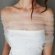 thumbnail image 5 of Capa nupcial de perlas de 39,37 pulgadas (talla S), capa de boda de tul blanco, chal de perlas desmontable, chal corto de boda, 5 of 9