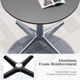 thumbnail image 6 of Sophia & William 30" Round Metal Outdoor Bistro Table Dining Table with Smooth Black Tabletop Stainless Steel X-Shaped Pedestal, 6 of 6