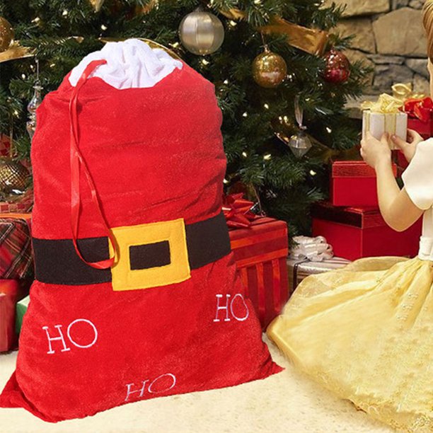 Bolsa De Regalo De Papá Noel Bolsas de regalo de Navidad de gran tamaño con cordón para decoraciones de fiestas navideñas