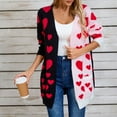 thumbnail image 6 of Ovticza Heart Cardigans Women Valentine Cardigan Oversized Cute Love Print Sweater Cardigans Casual Knit Sweaters Black M, 6 of 7