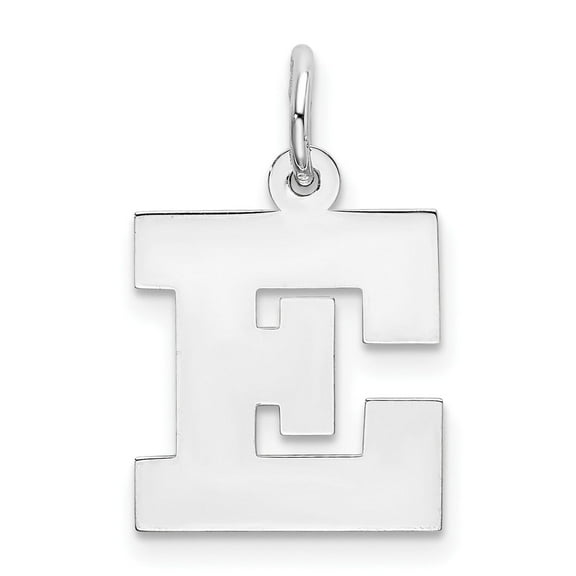 Sterling Silver Block Letter E Pendant Charm for Necklace, Modern Initial Jewelry for Men or Women, Bold Alphabet Design, Minimalist Monogram Style, Personalized Identity Accessory