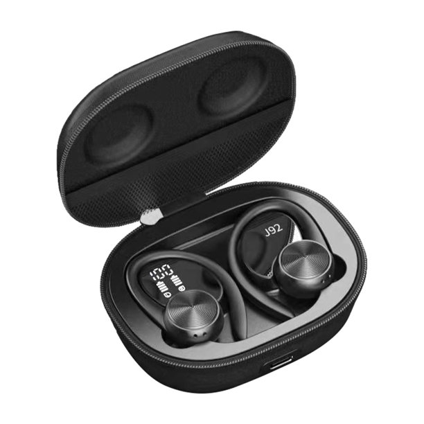Sidaley Auricular Gancho para la oreja Recargable LED Pantalla digital Control táctil Auriculares Manos libres Música Auriculares Cables de audio/vídeo Negro