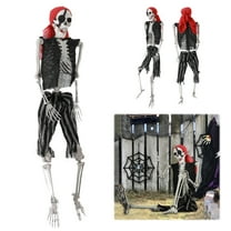 Miganle 165cm Life Size Pirate Skeleton Prop - Realistic Posable Halloween Decoration with Movable Joints for Indoor & Outdoor Scary Displays