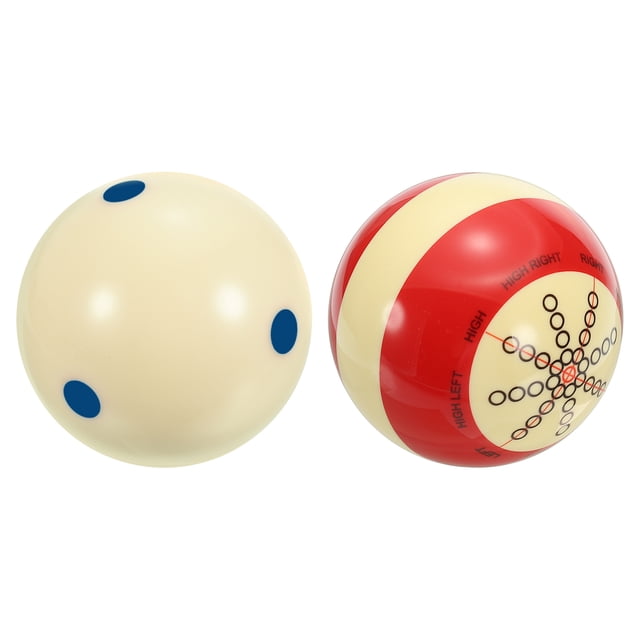 Uxcell 2-1/4" Pool Billiard Cue Ball Practice Training Ball with Dots and Standard Lines 2Pcs