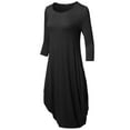 thumbnail image 3 of FashionOutfit Women's Casual 3/4 Sleeve Bubble Midi Dress with Pocket Made in USA, 3 of 4
