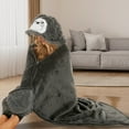 thumbnail image 2 of Fluffy Cartoon Print Hoodie Blanket - Fun and Cozy Wearable Cartoon Print Blanket for Women, 2 of 4