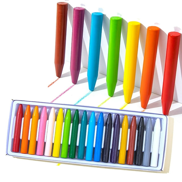 TAIWO Non-Toxic Washable Crayons for Kids and Toddlers - 18 Colors