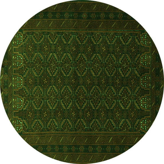 Ahgly Company Indoor Round Persian Green Traditional Area Rugs, 5' Round