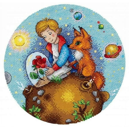 UPC: 4627167307375 | Counted Cross Stitch Kit Little Prince SNV-737 By MP Studia Needlework Brown Blue