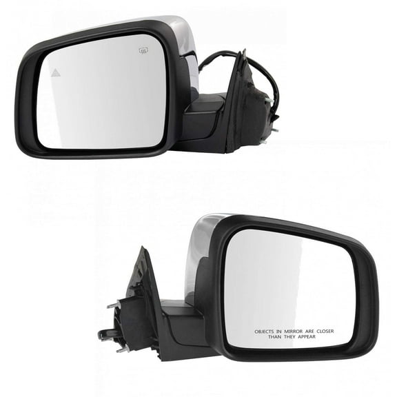 TRQ Mirror Power Heat Signal Blind Spot Chrome LH RH PAIR for Grand Cherokee MRA07168