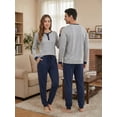 thumbnail image 2 of U2SKIIN Couples Matching Pajamas Set, Pullover Soft Cotton Loungewear Long Sleeve Pjs Sets, 2 of 5