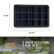 Thyme & Table 2-Piece Silicone Ice Cube Tray Set