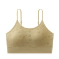 thumbnail image 2 of Women's Spaghetti Strap Cami Bra Adjustable Strap Seamless Comfortable Wireless Daily Bralette Yellow One Size, 2 of 8
