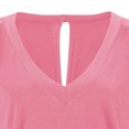 thumbnail image 3 of Wosthever Mono de verano liso de algodón con cuello en V para mujer, mono de manga corta para niña Deportes acuáticos Rosado SG, 3 of 5